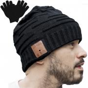 Upgraded Unisex Knit Bluetooth Beanie Winter Music Hat w/Built-in Stereo Speaker Unique Christmas Tech Gag Gifts for Boyfriend/Him/Men/Teen Boys/Stocking Stuffers Friend Birthday